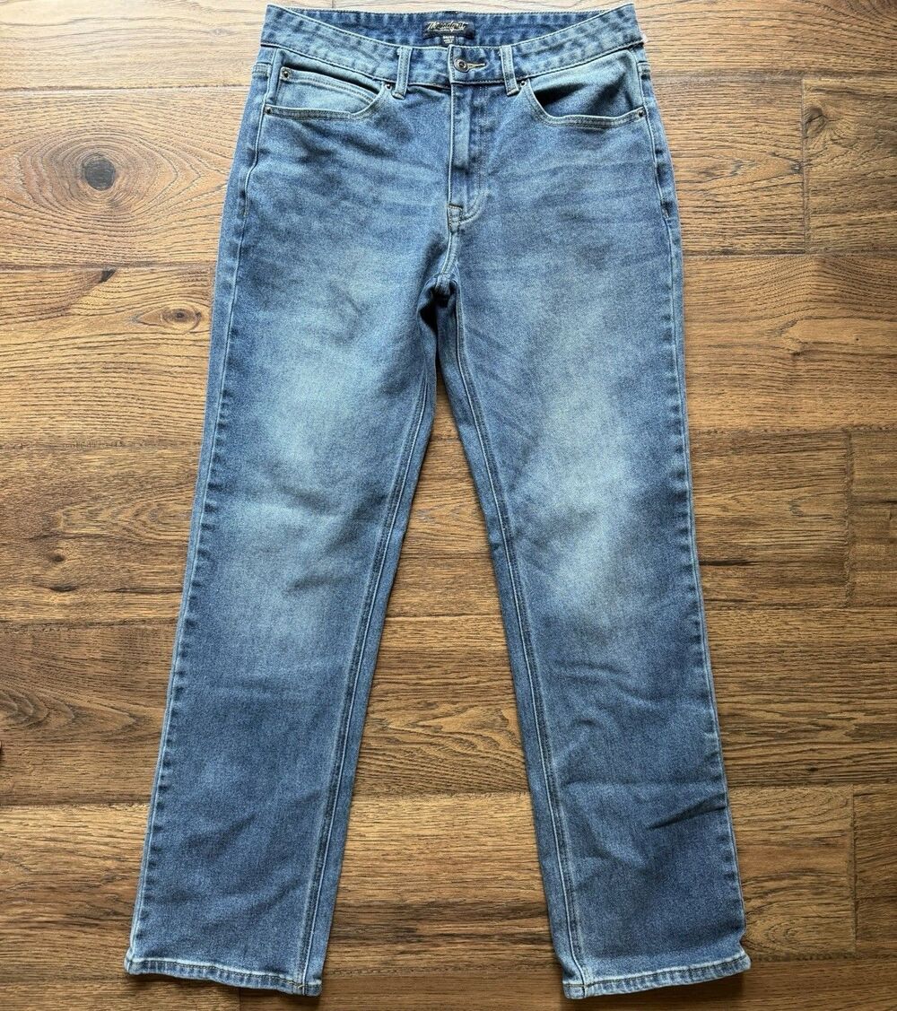 Threadgrit Men’s Jeans 30x32 Slim Straight Light Wash Stretch Denim